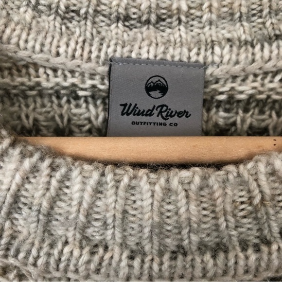 Chunky Knit Cotton Wool Blend Crew Neck Pullover Sweater Large - Picture 3 of 9